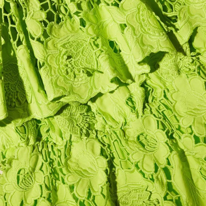Dresses Woman SelfPortrait Green Lace Off Shoulder Mini Dress Dresses Woman SelfPortrait Green Lace Off Shoulder Mini Dress