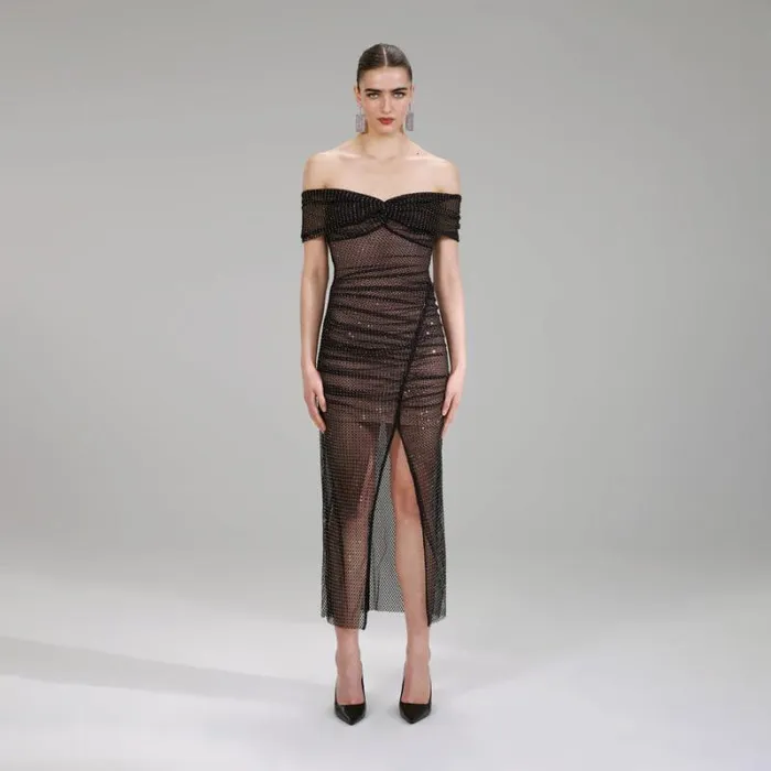 Dresses Woman SelfPortrait Green Stretch Sequin Midi Dress Dresses Woman SelfPortrait Green Stretch Sequin Midi Dress