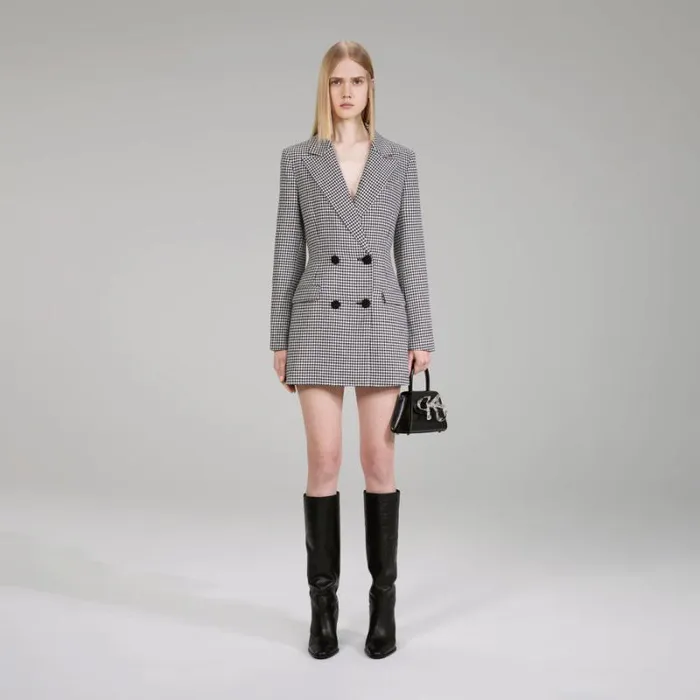 Dresses Woman SelfPortrait Houndstooth Mini Dress