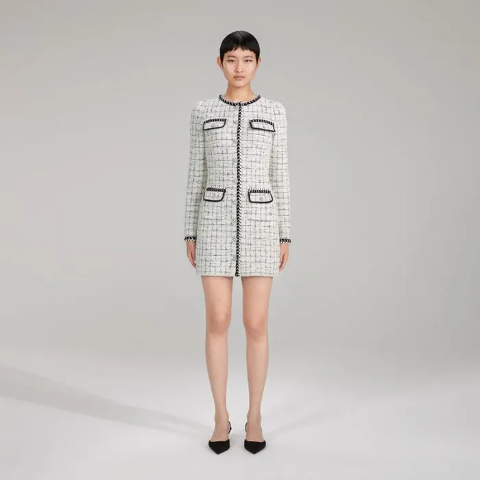 Dresses Woman SelfPortrait Ivory Lurex Knit Dress Dresses Woman SelfPortrait Ivory Lurex Knit Dress