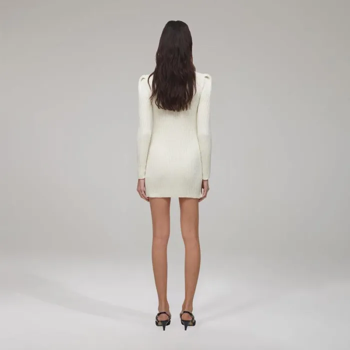 Dresses Woman SelfPortrait Ivory Lurex Knit Dress Dresses Woman SelfPortrait Ivory Lurex Knit Dress