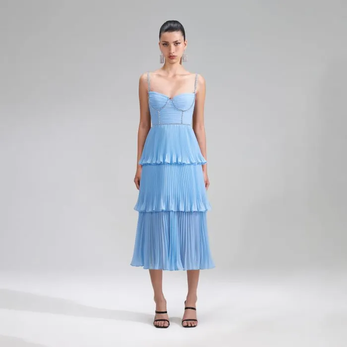 Dresses Woman SelfPortrait Lime Crepe Bow Midi Dress Dresses Woman SelfPortrait Lime Crepe Bow Midi Dress