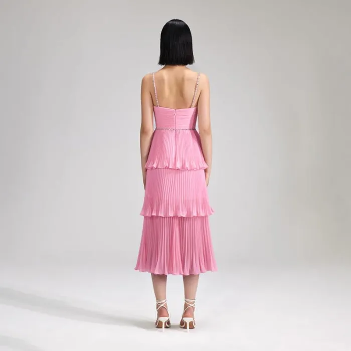 Dresses Woman SelfPortrait Lime Crepe Bow Midi Dress Dresses Woman SelfPortrait Lime Crepe Bow Midi Dress