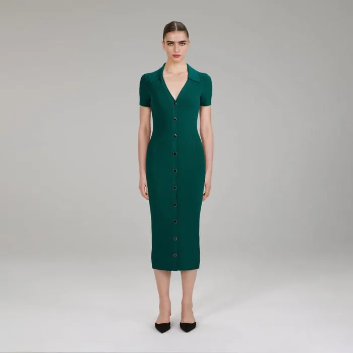 Dresses Woman SelfPortrait Lime Green Lurex Knit Midi Dress Dresses Woman SelfPortrait Lime Green Lurex Knit Midi Dress
