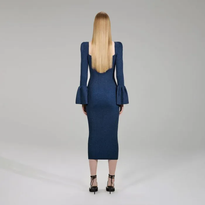 Dresses Woman SelfPortrait Lime Green Lurex Knit Midi Dress Dresses Woman SelfPortrait Lime Green Lurex Knit Midi Dress