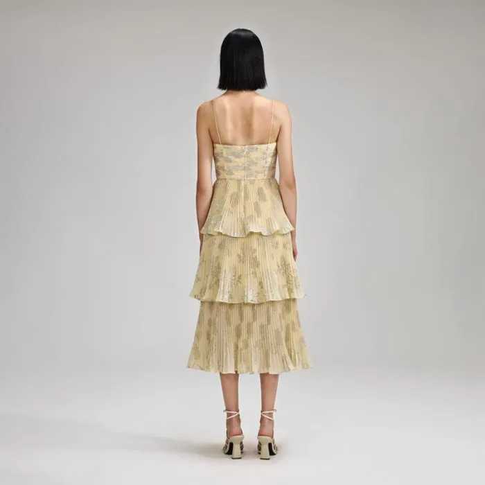 Dresses Woman SelfPortrait Metallic Jacquard Midi Dress Dresses Woman SelfPortrait Metallic Jacquard Midi Dress