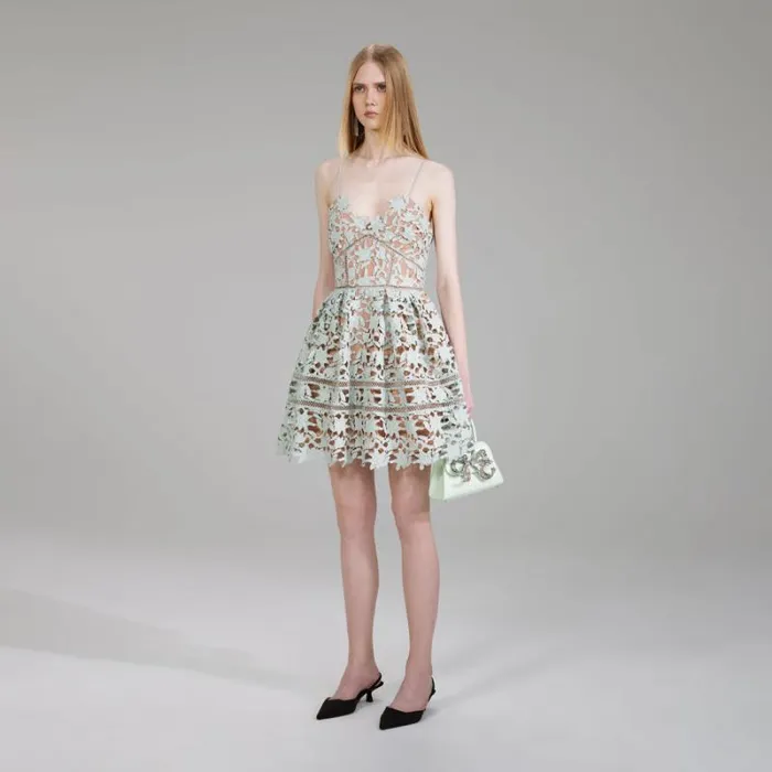 Dresses Woman SelfPortrait Mint Mini Azaelea Dress Dresses Woman SelfPortrait Mint Mini Azaelea Dress