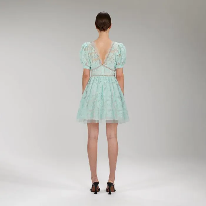 Dresses Woman SelfPortrait Mint Mini Azaelea Dress Dresses Woman SelfPortrait Mint Mini Azaelea Dress