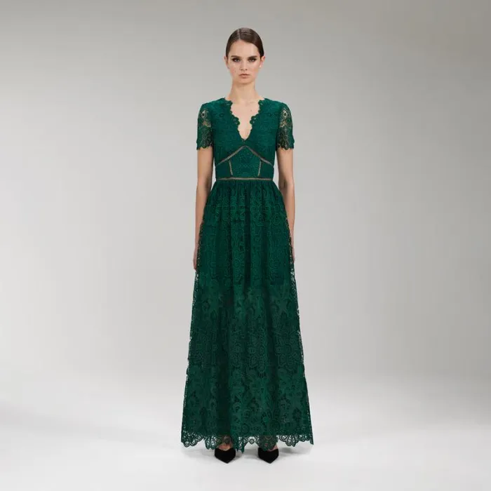 Dresses Woman SelfPortrait Navy Magnolia Lace Maxi Dress Dresses Woman SelfPortrait Navy Magnolia Lace Maxi Dress