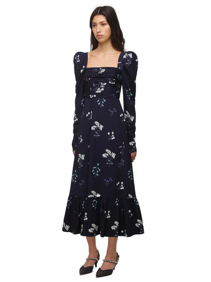Dresses Woman SelfPortrait Navy Vintage Floral Midi Dress Dresses Woman SelfPortrait Navy Vintage Floral Midi Dress