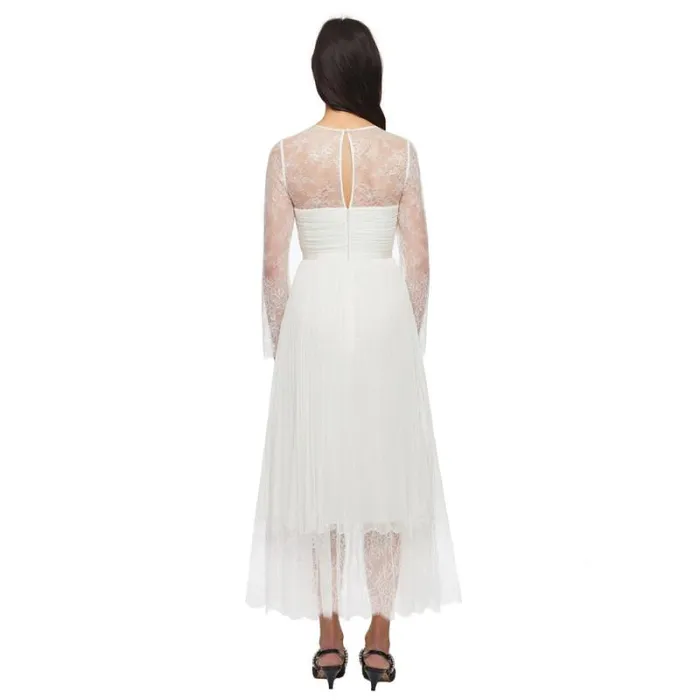 Dresses Woman SelfPortrait Pale Blue Chiffon Trimmed Dress