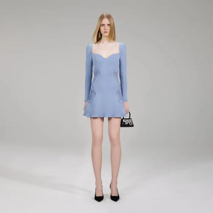 Dresses Woman SelfPortrait Pastel Blue Midi Azaelea Dress Dresses Woman SelfPortrait Pastel Blue Midi Azaelea Dress