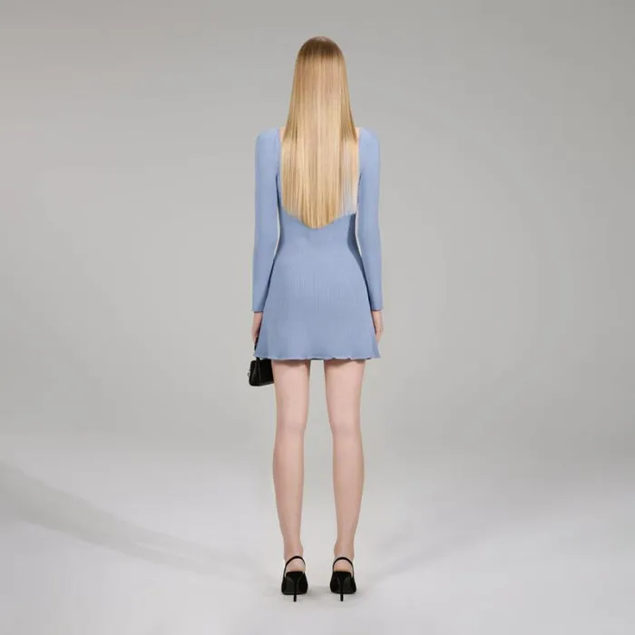 Dresses Woman SelfPortrait Pastel Blue Midi Azaelea Dress Dresses Woman SelfPortrait Pastel Blue Midi Azaelea Dress