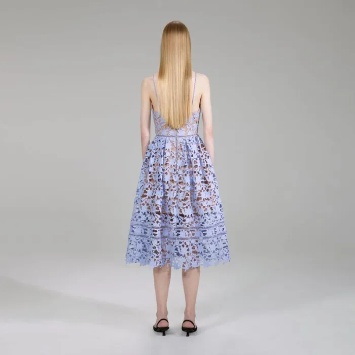 Dresses Woman SelfPortrait Pastel Blue Midi Azaelea Dress Dresses Woman SelfPortrait Pastel Blue Midi Azaelea Dress