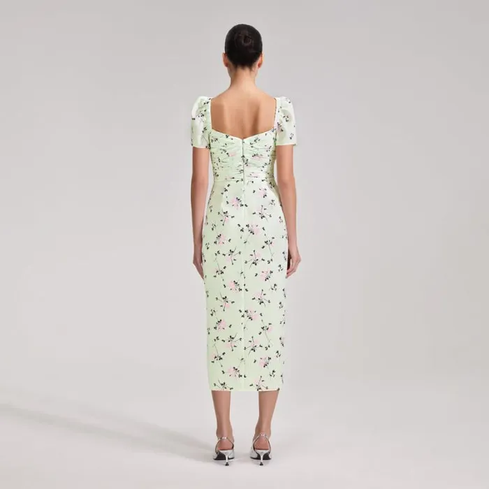 Dresses Woman SelfPortrait Pink Floral Print Tiered Midi Dress Dresses Woman SelfPortrait Pink Floral Print Tiered Midi Dress