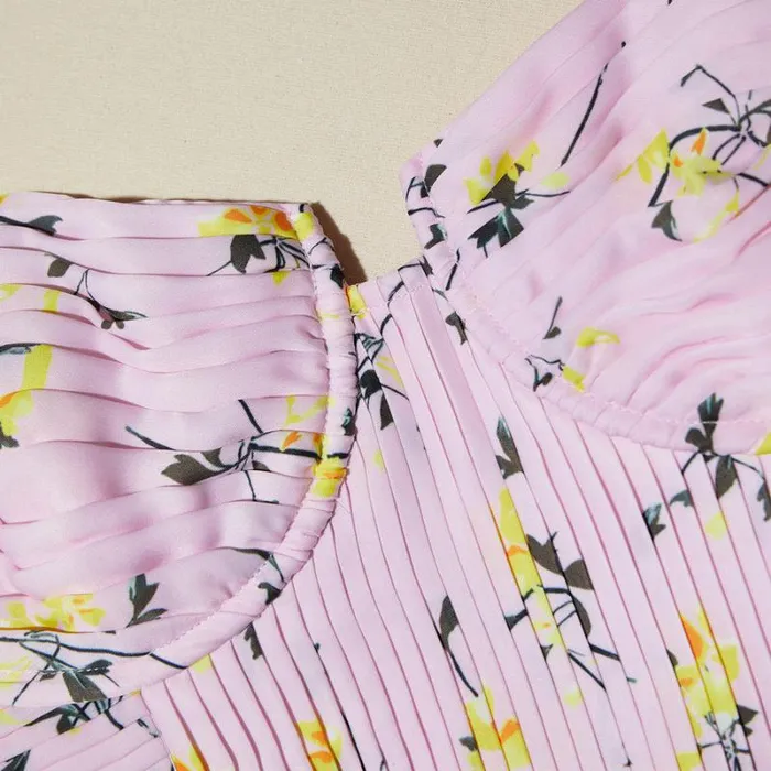 Dresses Woman SelfPortrait Pink Floral Print Tiered Midi Dress Dresses Woman SelfPortrait Pink Floral Print Tiered Midi Dress