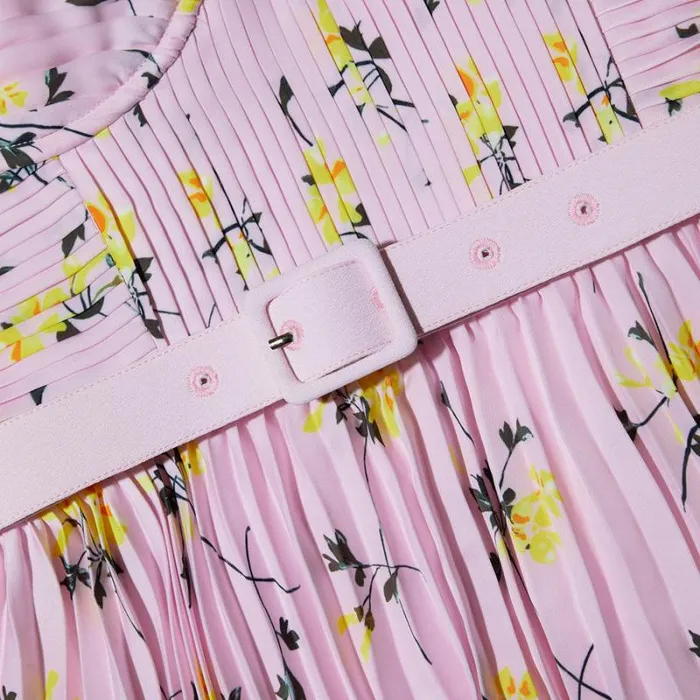 Dresses Woman SelfPortrait Pink Floral Print Tiered Midi Dress Dresses Woman SelfPortrait Pink Floral Print Tiered Midi Dress