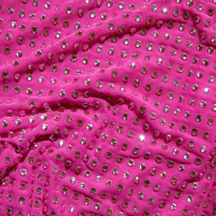 Dresses Woman SelfPortrait Pink Rhinestone Mesh Midi Dress Dresses Woman SelfPortrait Pink Rhinestone Mesh Midi Dress