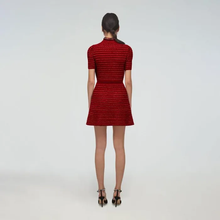 Dresses Woman SelfPortrait Red Melange Fitted Knit Mini Dress Dresses Woman SelfPortrait Red Melange Fitted Knit Mini Dress