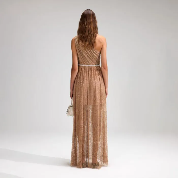 Dresses Woman SelfPortrait Tan Grid Sequin Tiered Midi Dress Dresses Woman SelfPortrait Tan Grid Sequin Tiered Midi Dress
