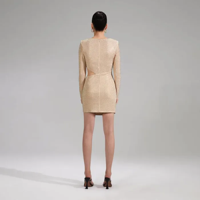 Dresses Woman SelfPortrait Tan Rhinestone Fishnet Maxi Dress Dresses Woman SelfPortrait Tan Rhinestone Fishnet Maxi Dress