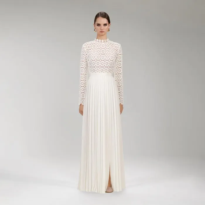 Dresses Woman SelfPortrait White Beaded Sequin Maxi Dress Dresses Woman SelfPortrait White Beaded Sequin Maxi Dress