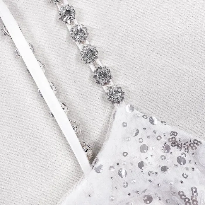 Dresses Woman SelfPortrait White Beaded Sequin Maxi Dress Dresses Woman SelfPortrait White Beaded Sequin Maxi Dress