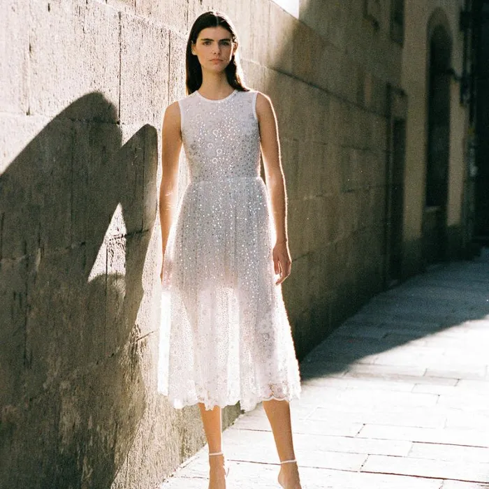 Dresses Woman SelfPortrait White Beaded Sequin Maxi Dress Dresses Woman SelfPortrait White Beaded Sequin Maxi Dress