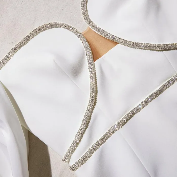 Dresses Woman SelfPortrait White Bonded Crepe Puff Sleeve Mini Dress Dresses Woman SelfPortrait White Bonded Crepe Puff Sleeve Mini Dress