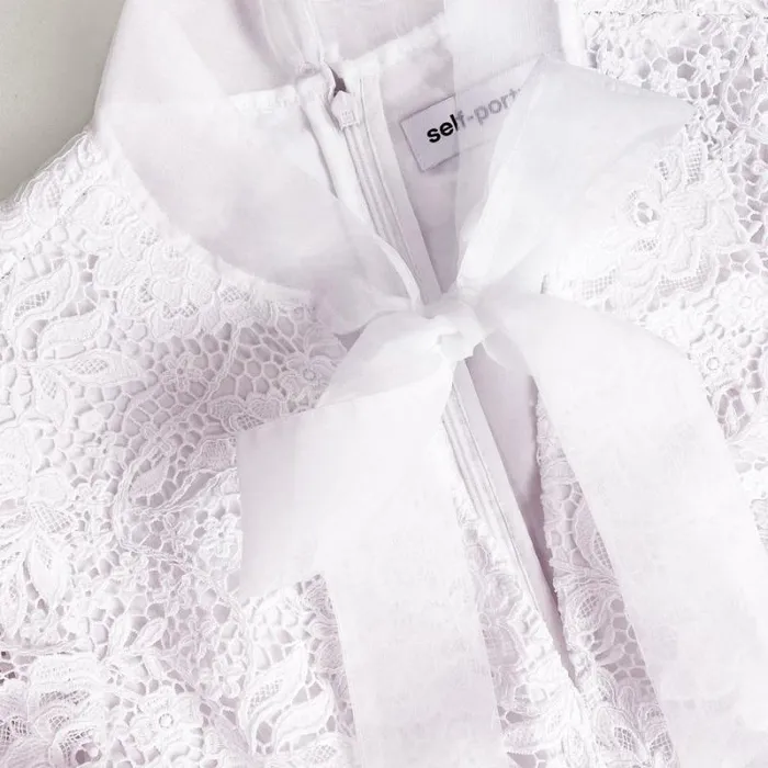 Dresses Woman SelfPortrait White Cord Lace Crossover Midi Dress Dresses Woman SelfPortrait White Cord Lace Crossover Midi Dress