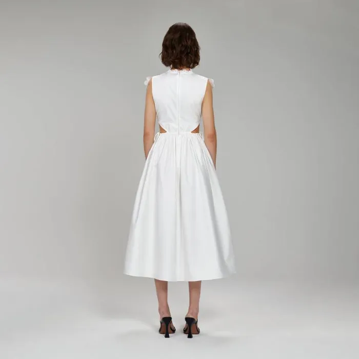 Dresses Woman SelfPortrait White Cotton Lace Midi Dress Dresses Woman SelfPortrait White Cotton Lace Midi Dress