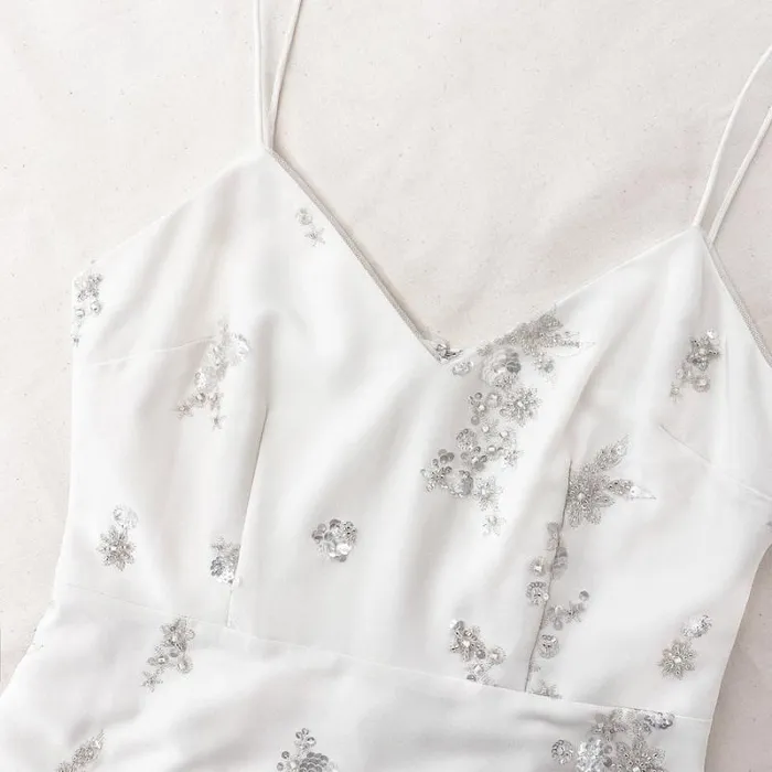Dresses Woman SelfPortrait White Embellished V Neck Maxi Dress Dresses Woman SelfPortrait White Embellished V Neck Maxi Dress