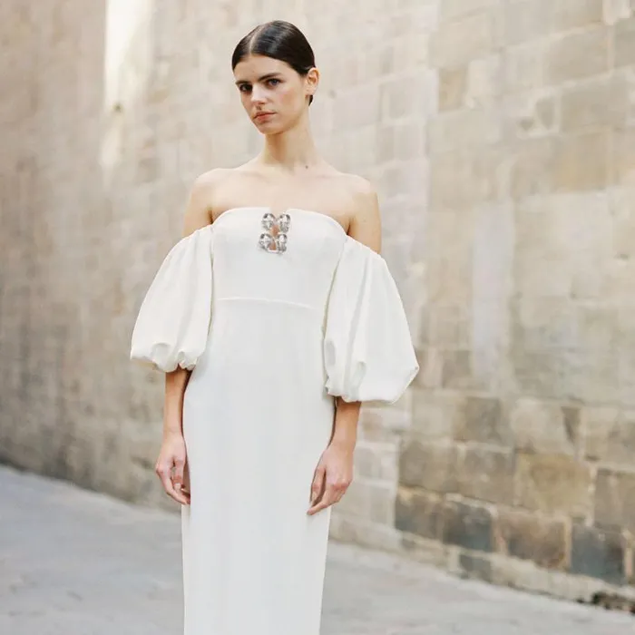 Dresses Woman SelfPortrait White Feather Midi Dress Dresses Woman SelfPortrait White Feather Midi Dress