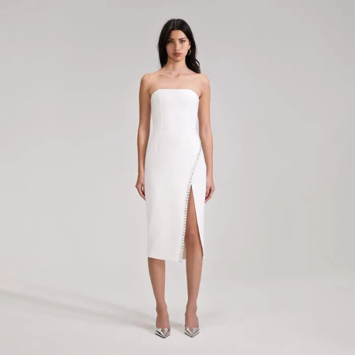Dresses Woman SelfPortrait White Feather Midi Dress Dresses Woman SelfPortrait White Feather Midi Dress