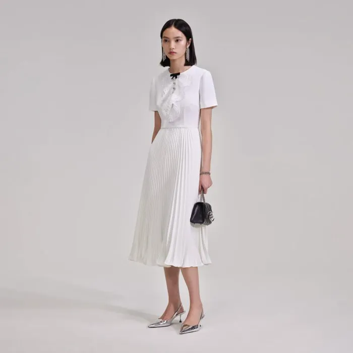 Dresses Woman SelfPortrait White Lace Bib Midi Dress Dresses Woman SelfPortrait White Lace Bib Midi Dress