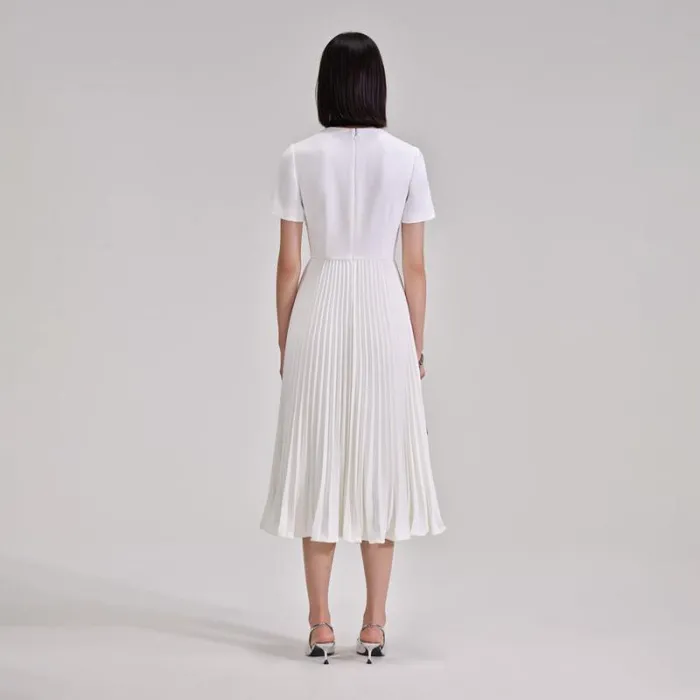 Dresses Woman SelfPortrait White Lace Bib Midi Dress Dresses Woman SelfPortrait White Lace Bib Midi Dress