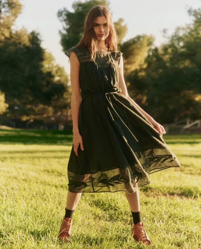 Dresses Women039s The Great The Dawn Dress Vintage Moss