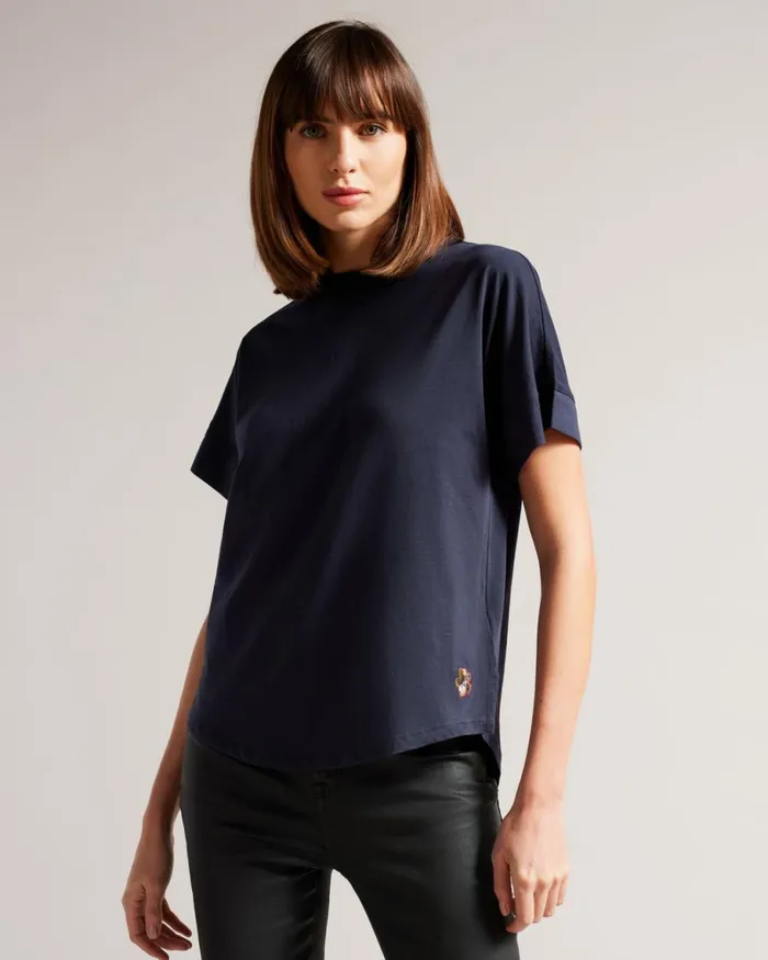 Easy Fit Grown Up Sleeve Tee Navy Women Ted Baker Tops and TShirts
