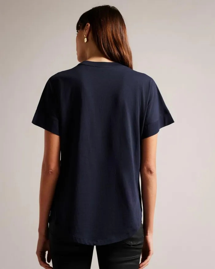 Easy Fit Grown Up Sleeve Tee Navy Women Ted Baker Tops and TShirts