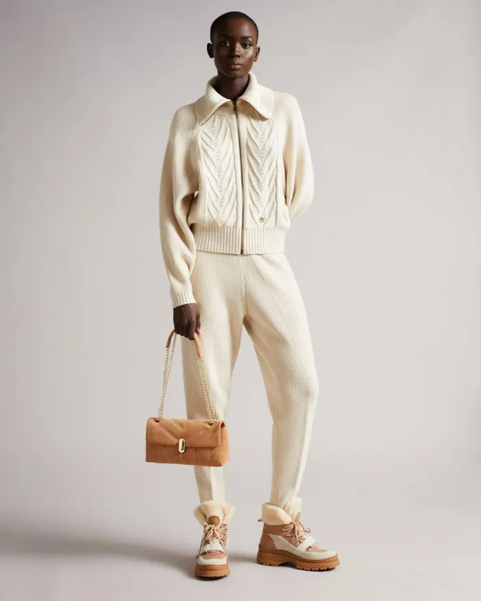 Engineered Knitted Jogger Natural Women Ted Baker Pants and Shorts Engineered Knitted Jogger Natural Women Ted Baker Pants and Shorts