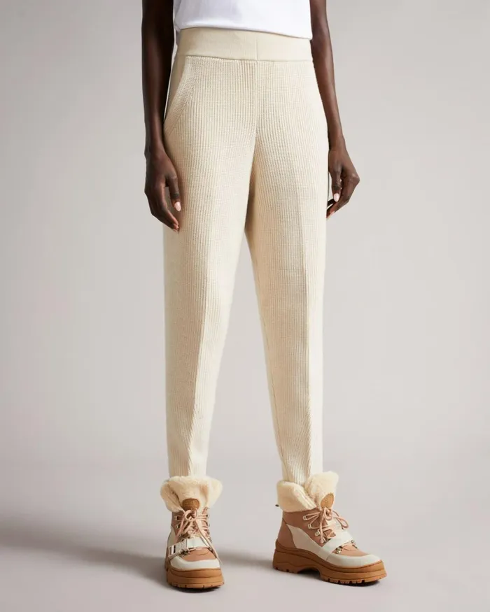 Engineered Knitted Jogger Natural Women Ted Baker Pants and Shorts Engineered Knitted Jogger Natural Women Ted Baker Pants and Shorts