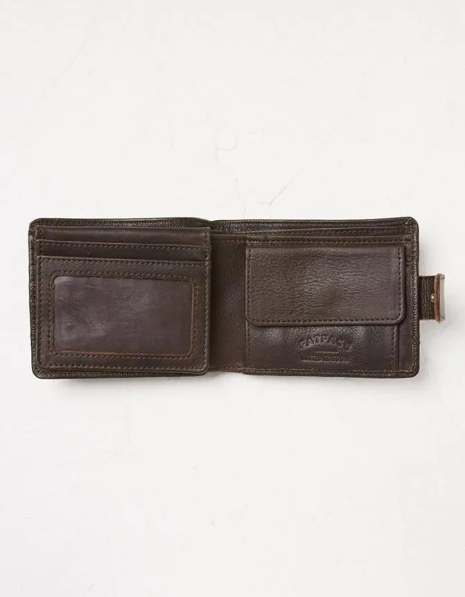 Fatface Bags and Wallets Leather Stitched Wallet Chocolate Brown 8211 Men