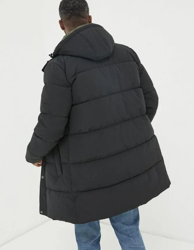 Fatface Coats and Jackets Launton Longline Puffer Jacket Black 8211 Men
