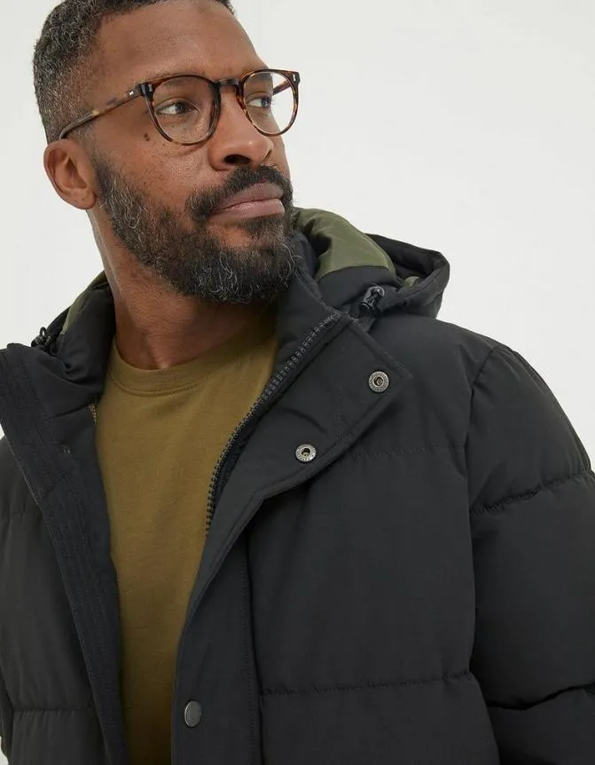 Fatface Coats and Jackets Launton Longline Puffer Jacket Black 8211 Men