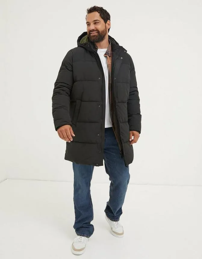Fatface Coats and Jackets Launton Longline Puffer Jacket Black 8211 Men