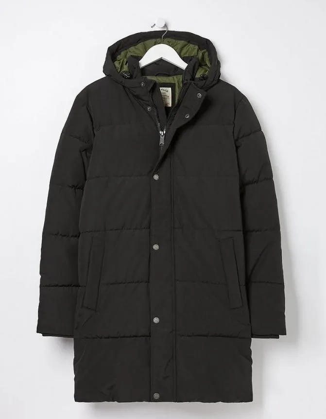 Fatface Coats and Jackets Launton Longline Puffer Jacket Black 8211 Men