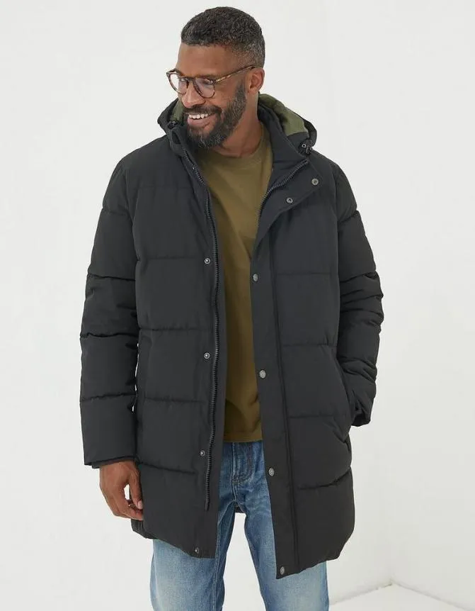 Fatface Coats and Jackets Launton Longline Puffer Jacket Black 8211 Men