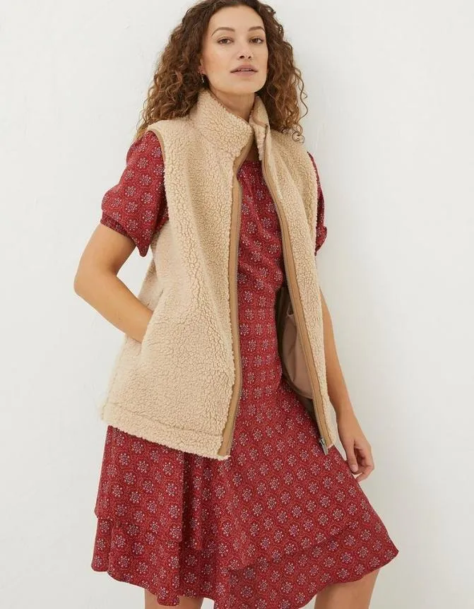 Fatface Coats and Jackets Murphy Fleece Gilet Ivory 8211 Women