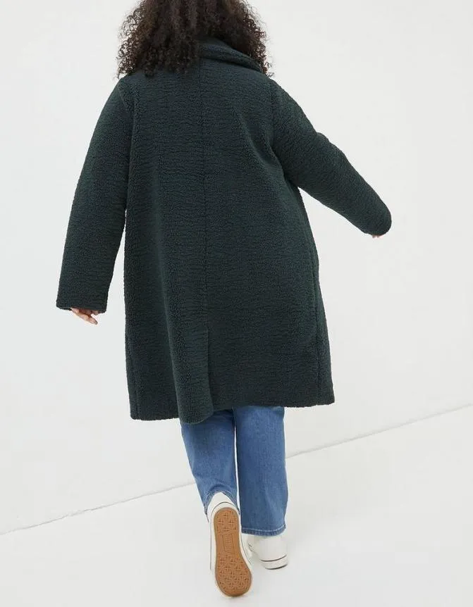 Fatface Coats and Jackets Mylah Teddy Longline Coat Dark Teal 8211 Women