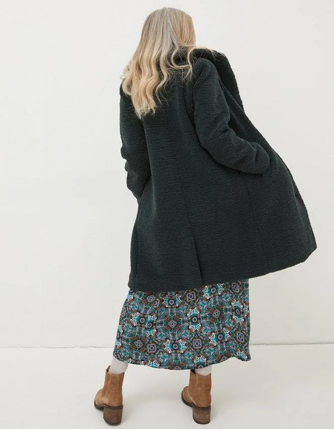 Fatface Coats and Jackets Mylah Teddy Longline Coat Dark Teal 8211 Women